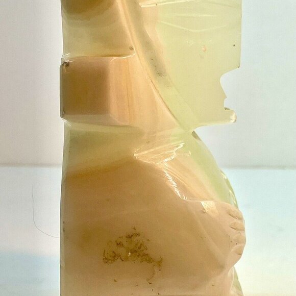 Vintage Hand Carved Onyx TIKI Aztec Mayan God Handmade Lucid Stone Bookend - Picture 15 of 15